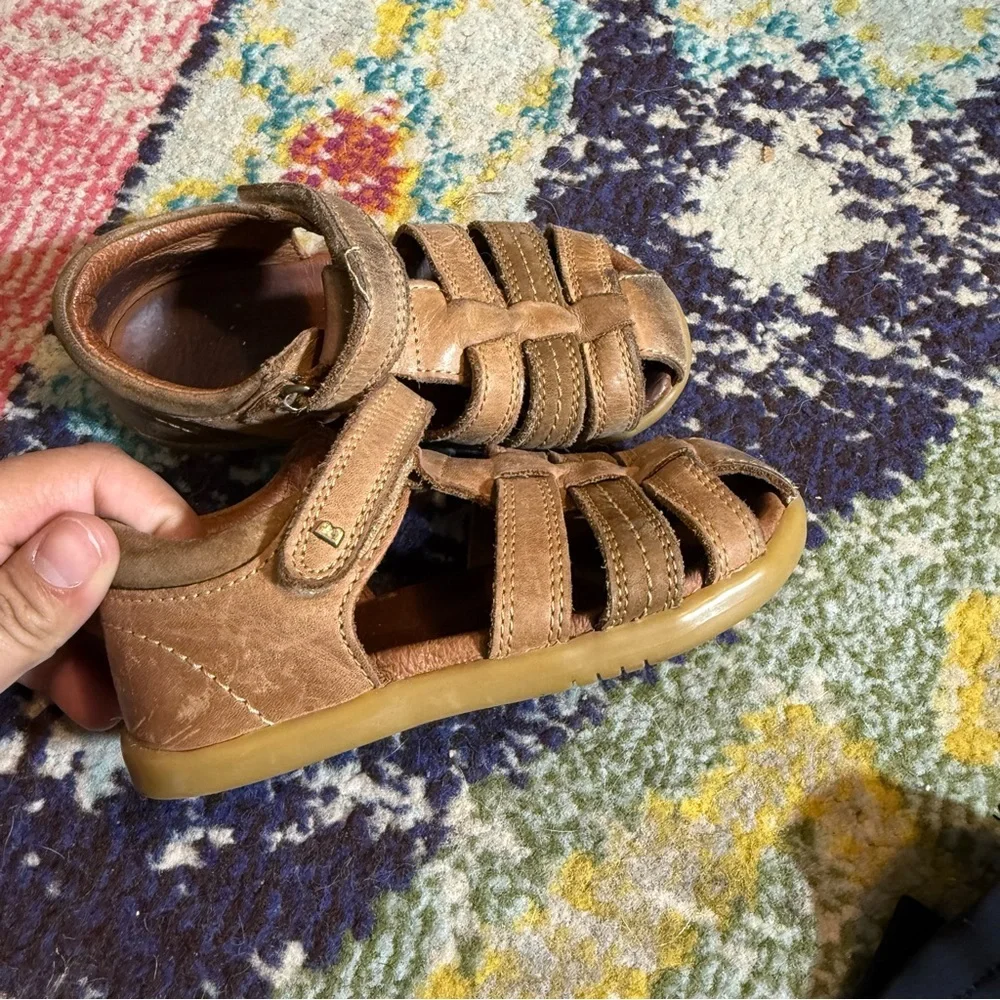 Bobux Brown Leather Closed-Toe Sandals